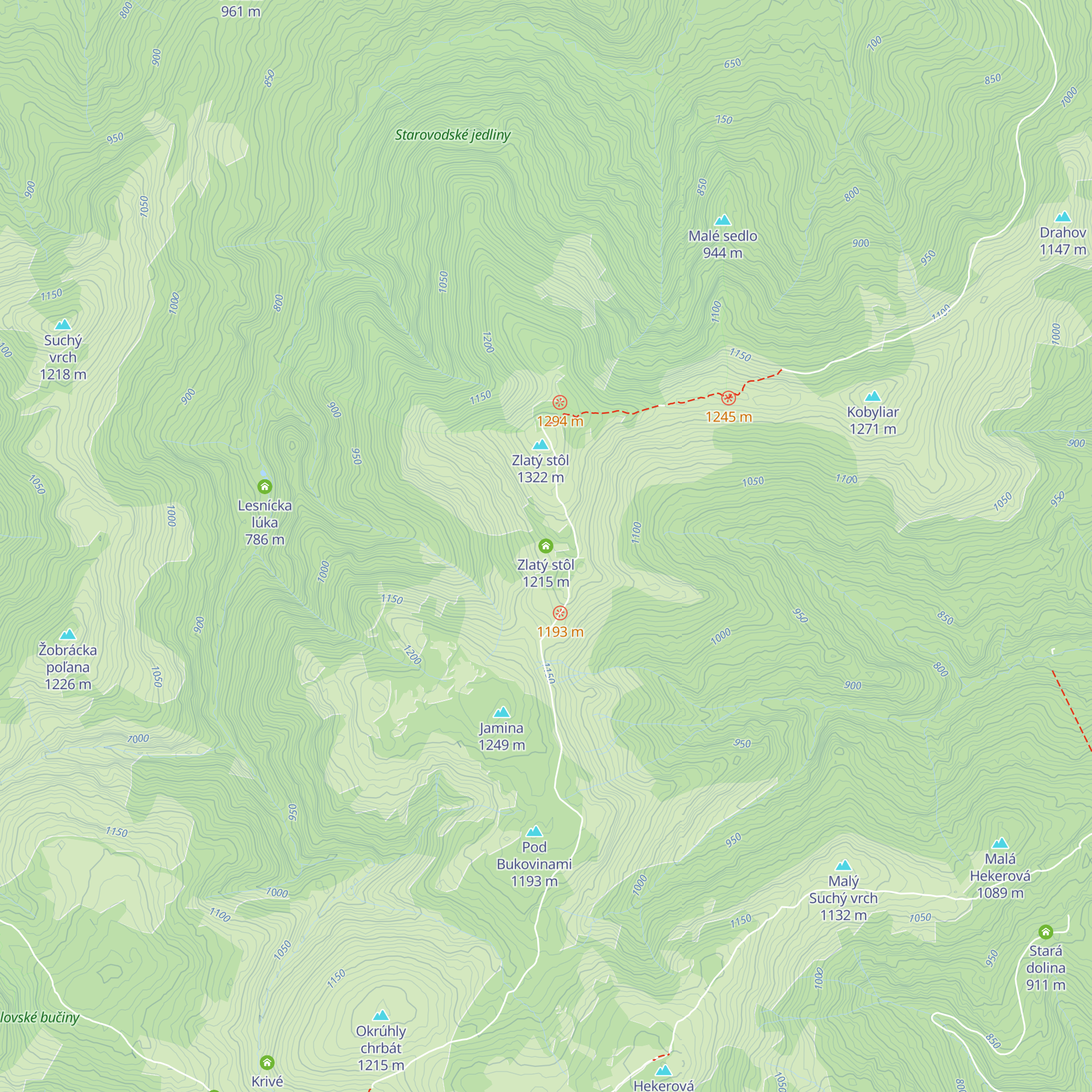 Zlatý stôl map