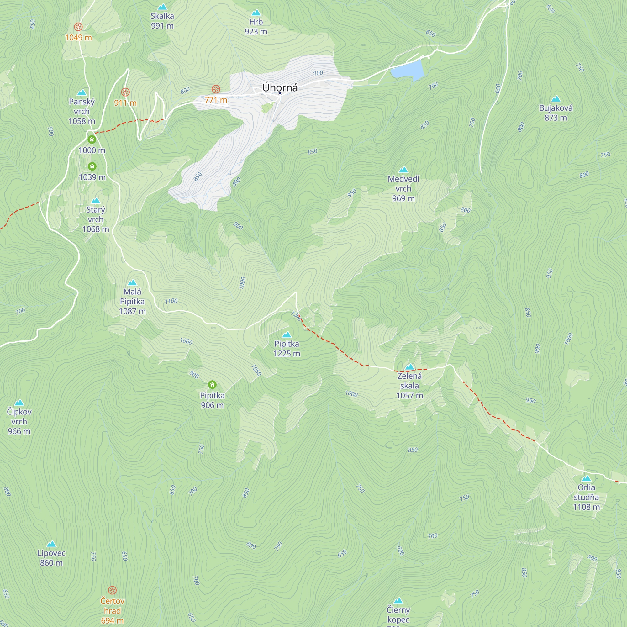 Chata pod Pipitkou map