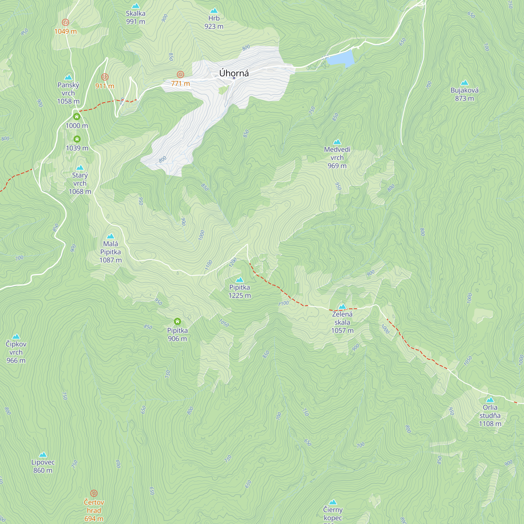 Chata pod Pipitkou map