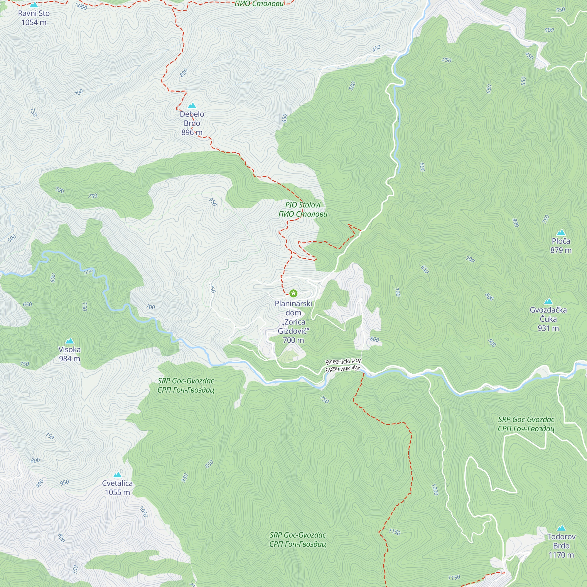Planinarski dom „Zorica Gizdović” map