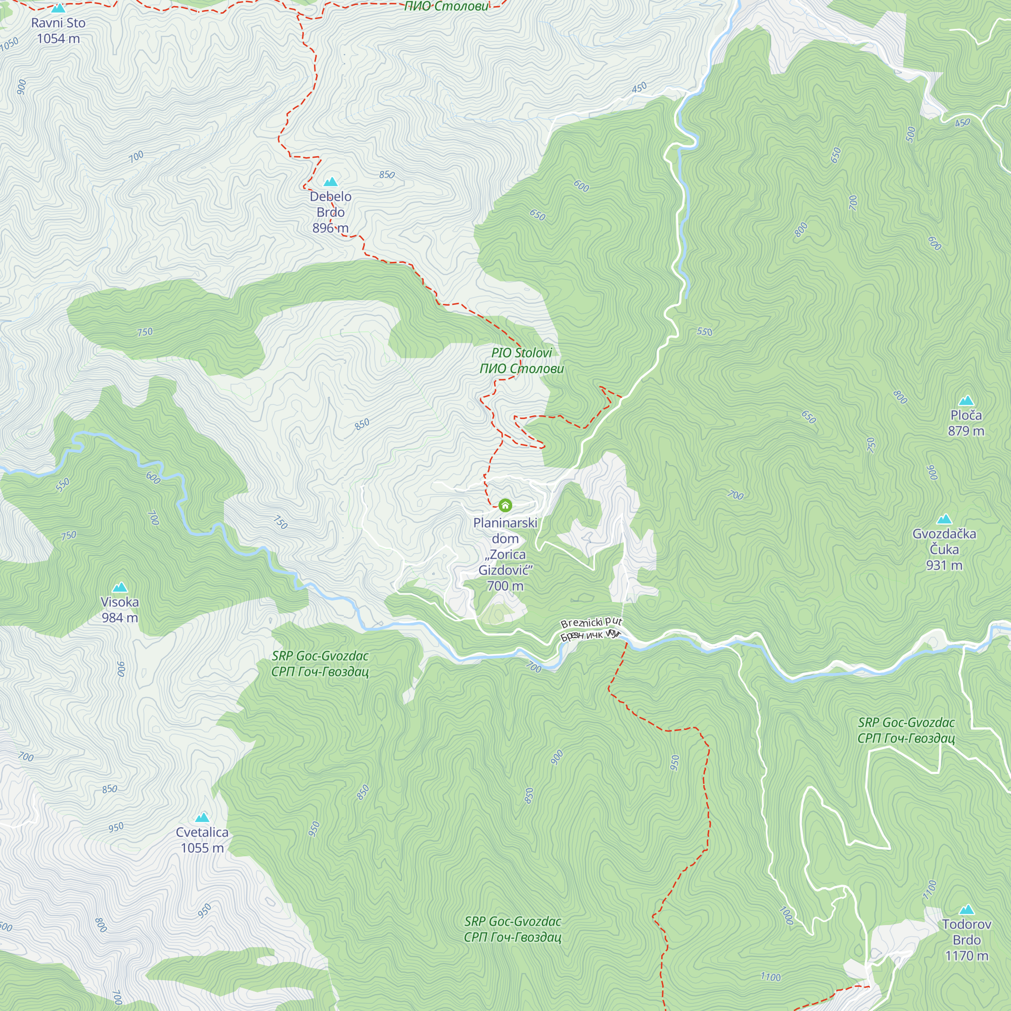 Planinarski dom „Zorica Gizdović” map