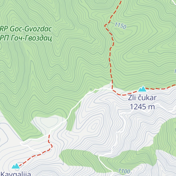 Map of Zli Čukar (Studena Planina)