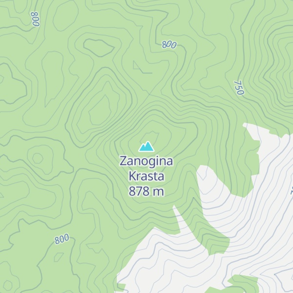 Map of Zanogina Krasta