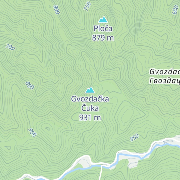 Map of Gvozdačka Čuka