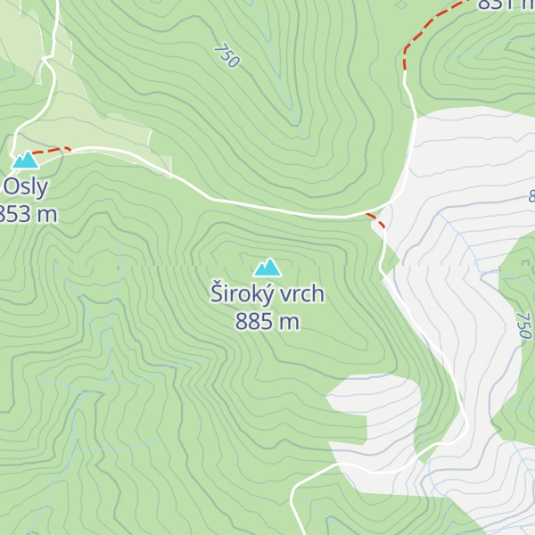 Map of Široký vrch