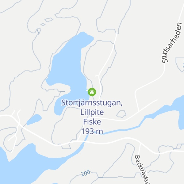 Map of Stortjärnsstugan, Lillpite Fiske