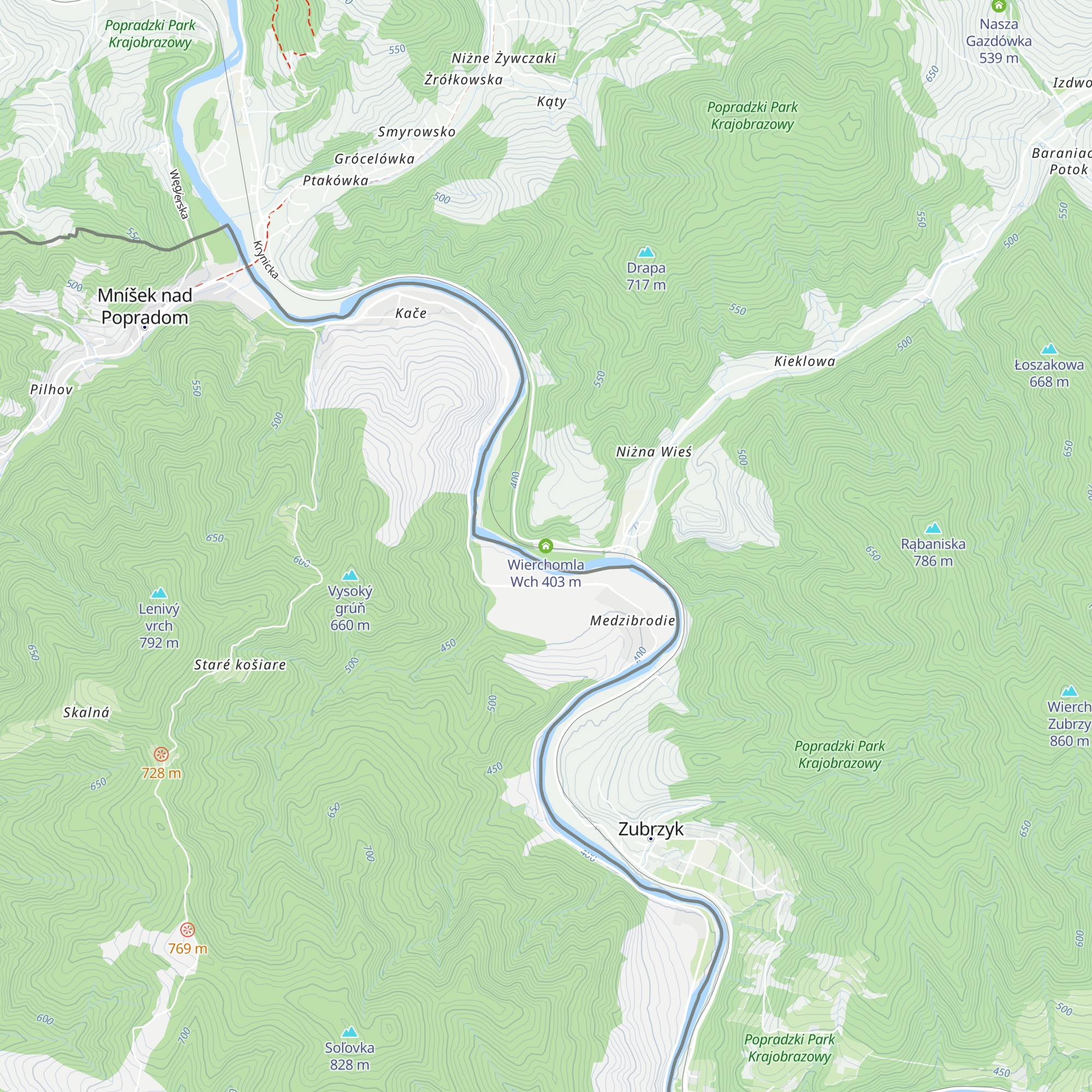 Wierchomla Wch map