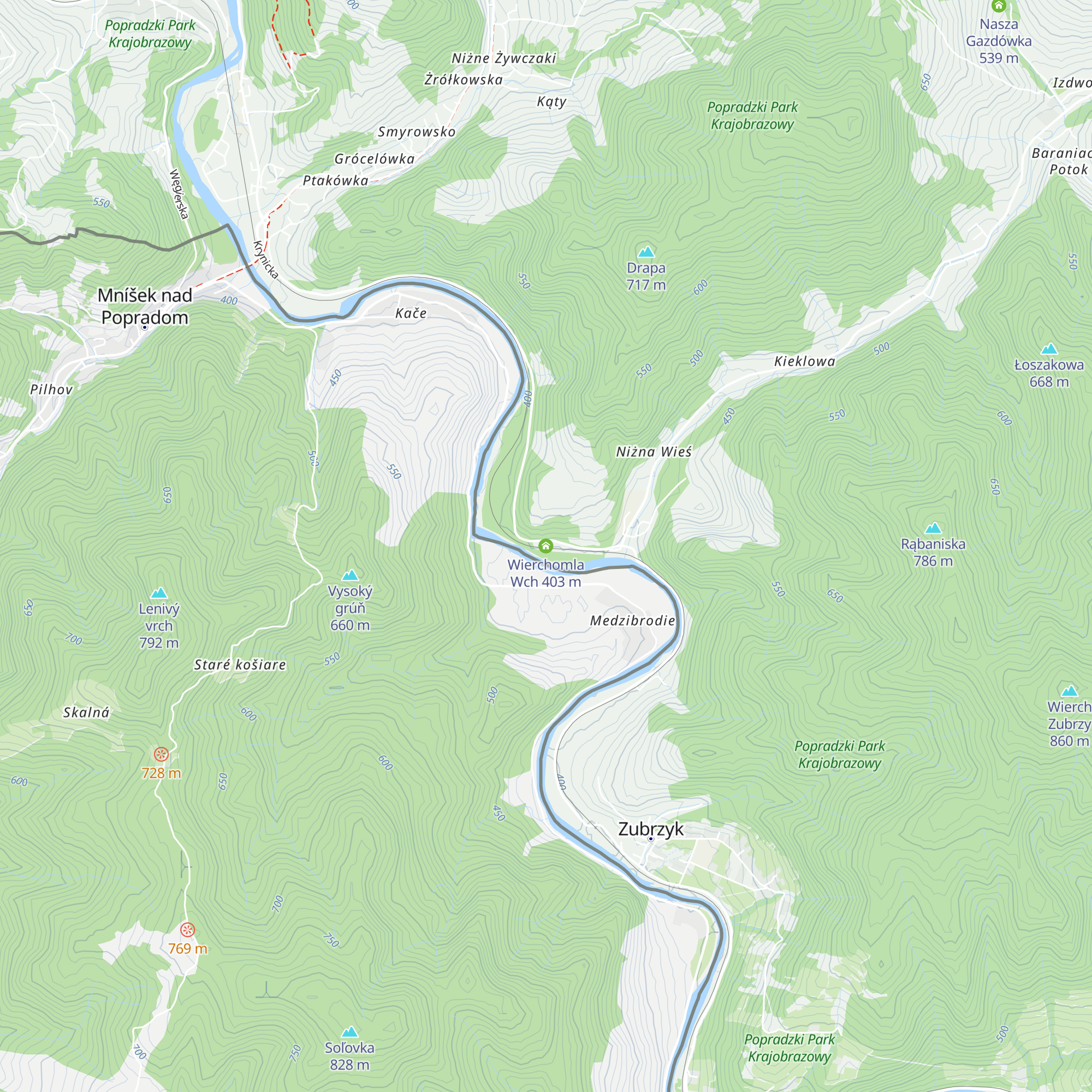 Wierchomla Wch map