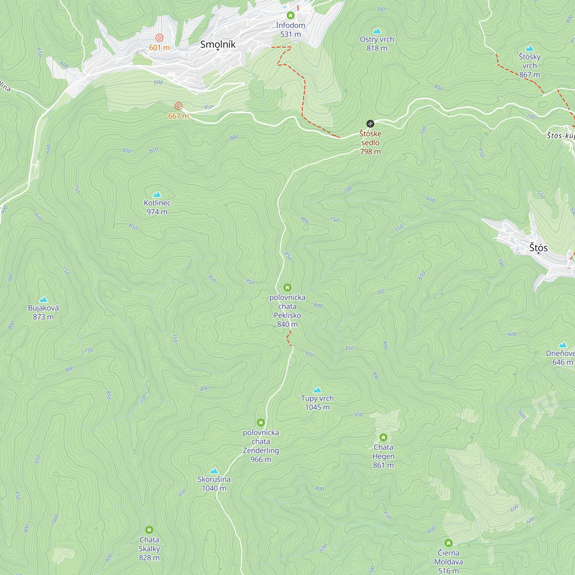 poľovnícka chata Peklisko map