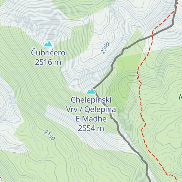 Map of Chelepinski Vrv / Qelepina E Madhe