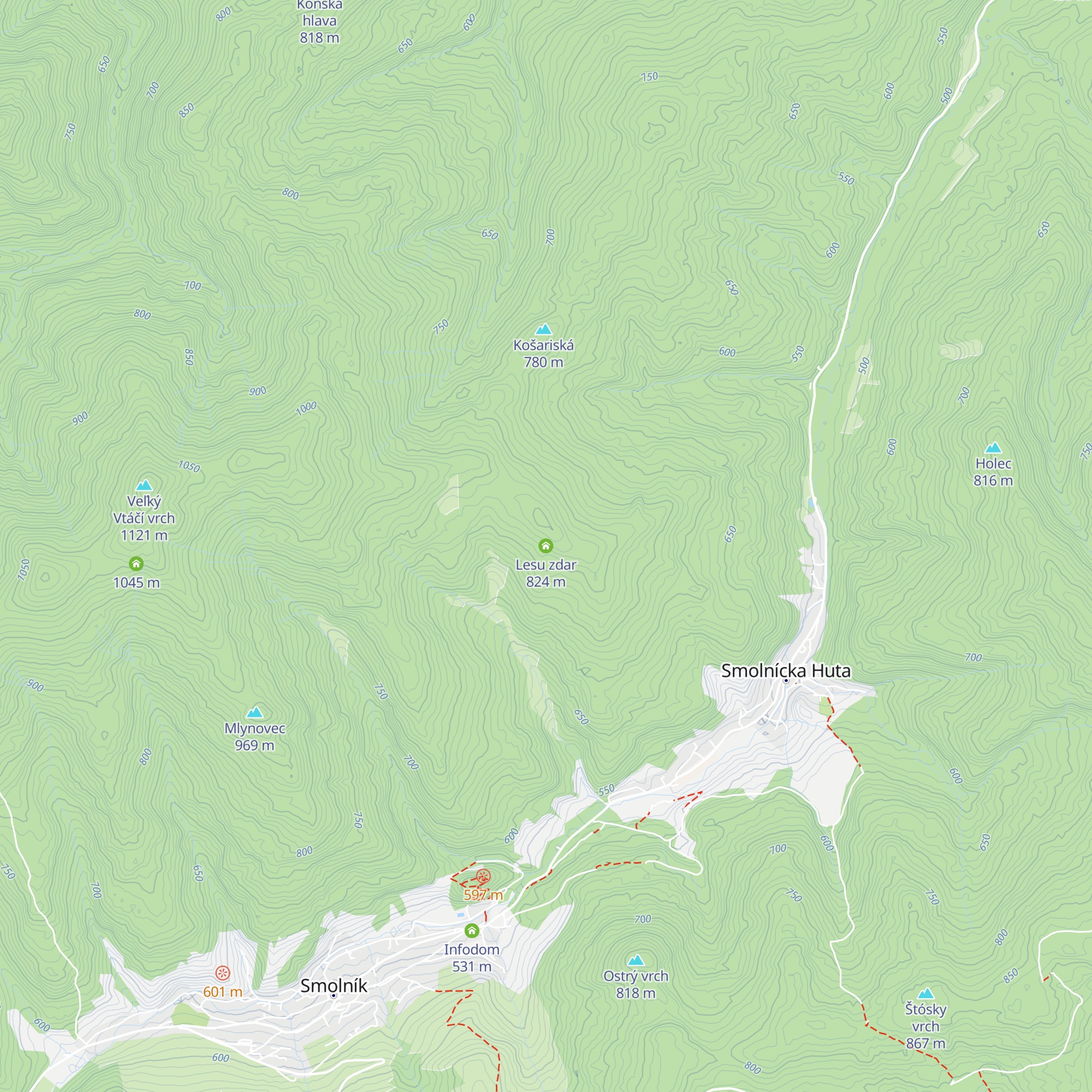 Lesu zdar map