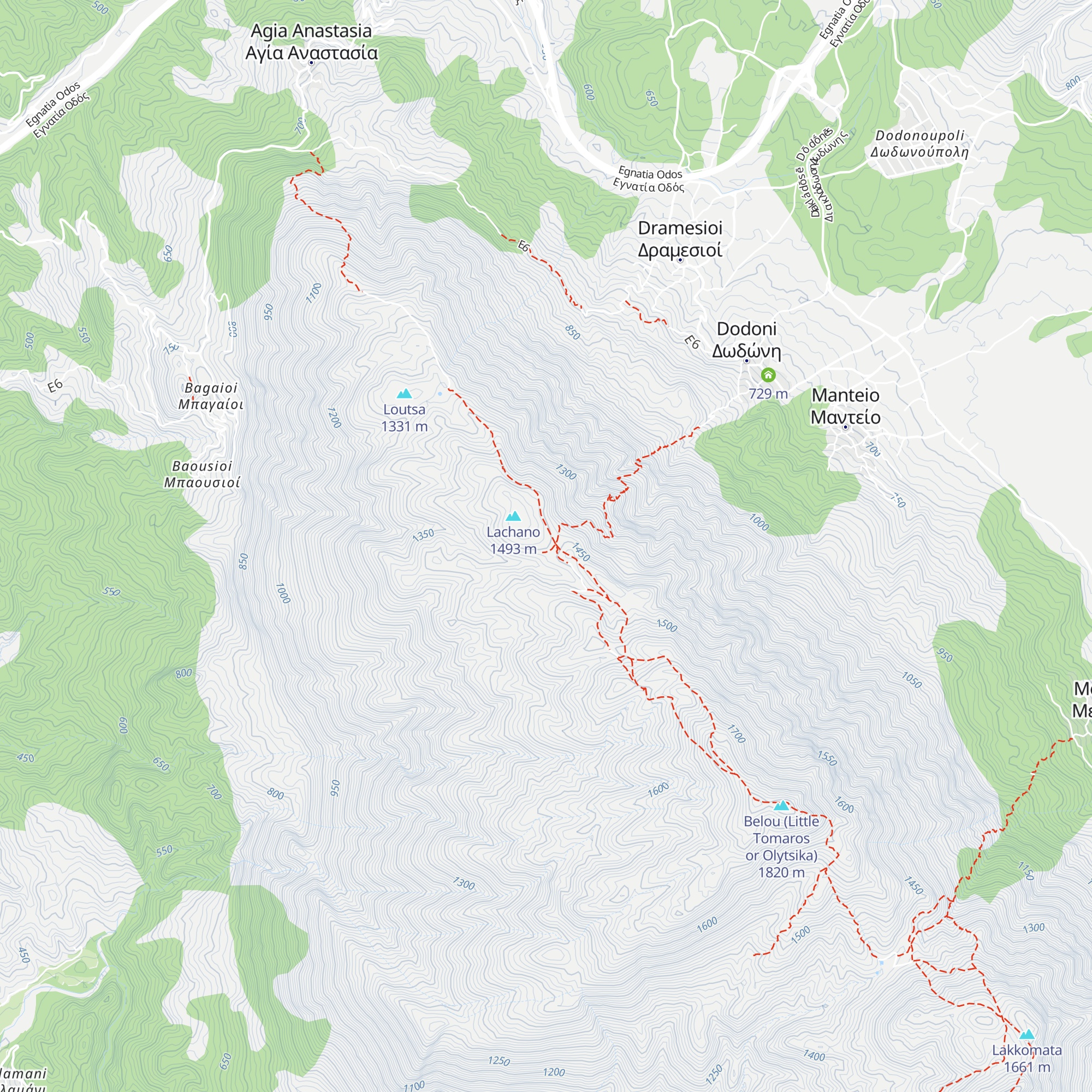 Mountain refuge map