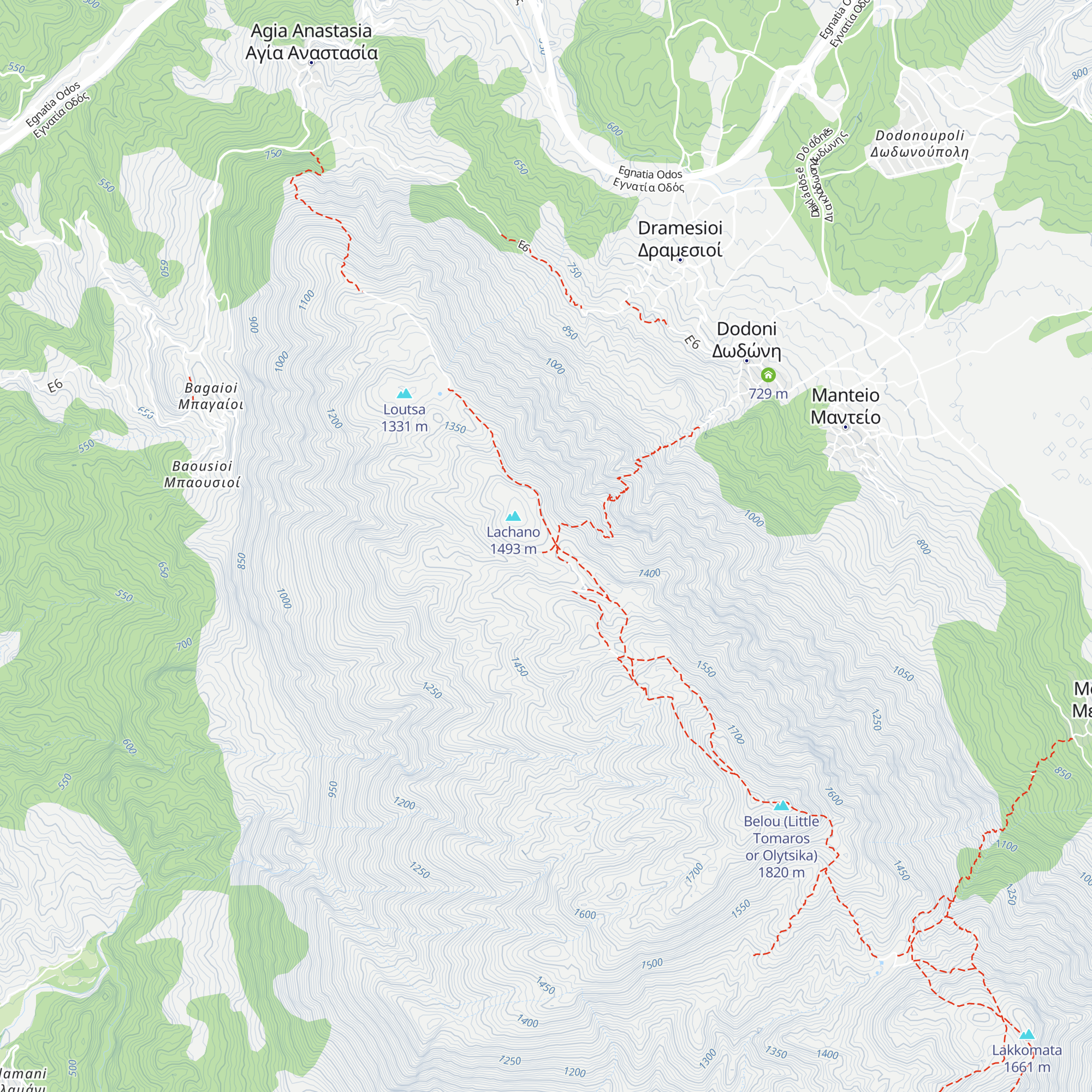 Mountain refuge map