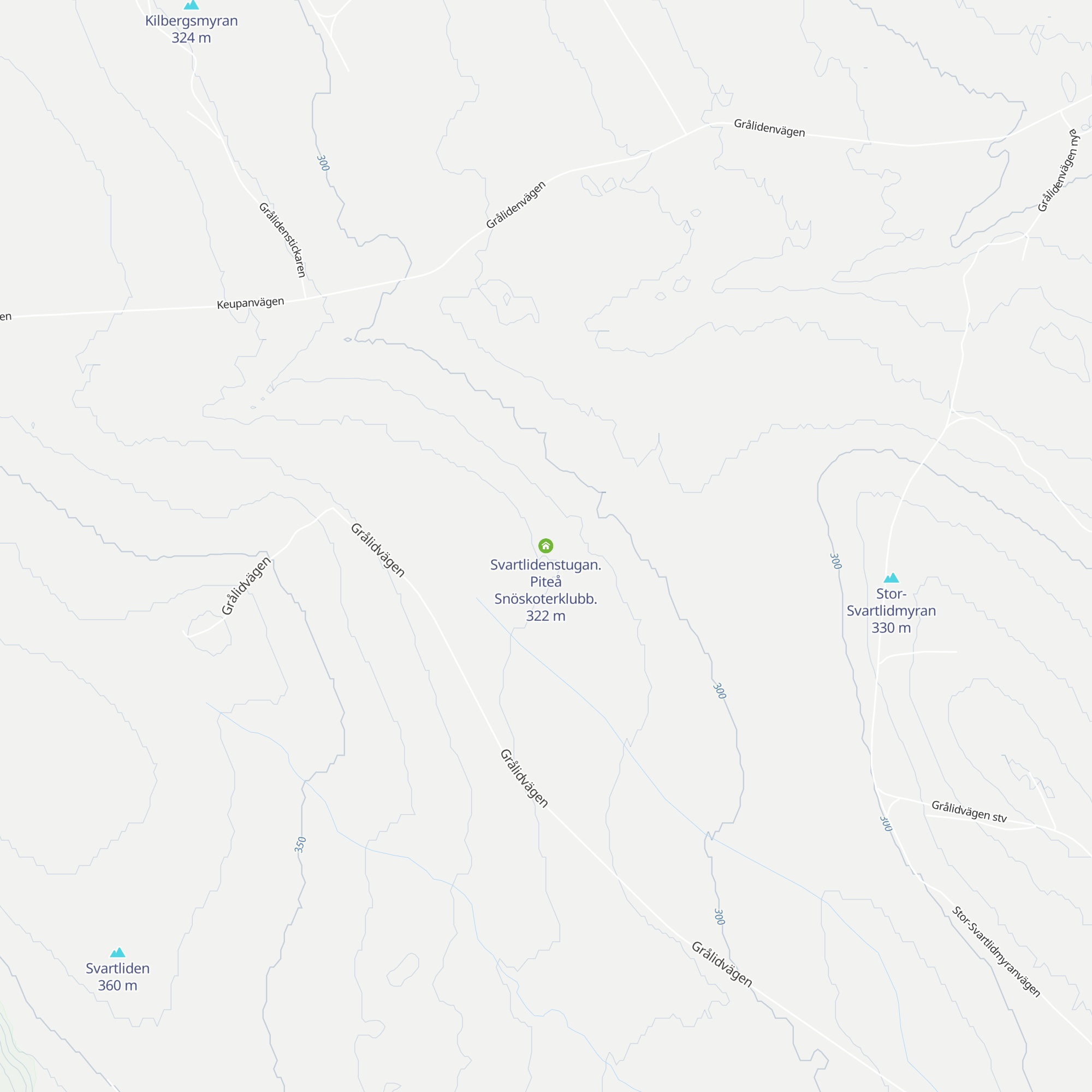 Svartlidenstugan. Piteå Snöskoterklubb. map