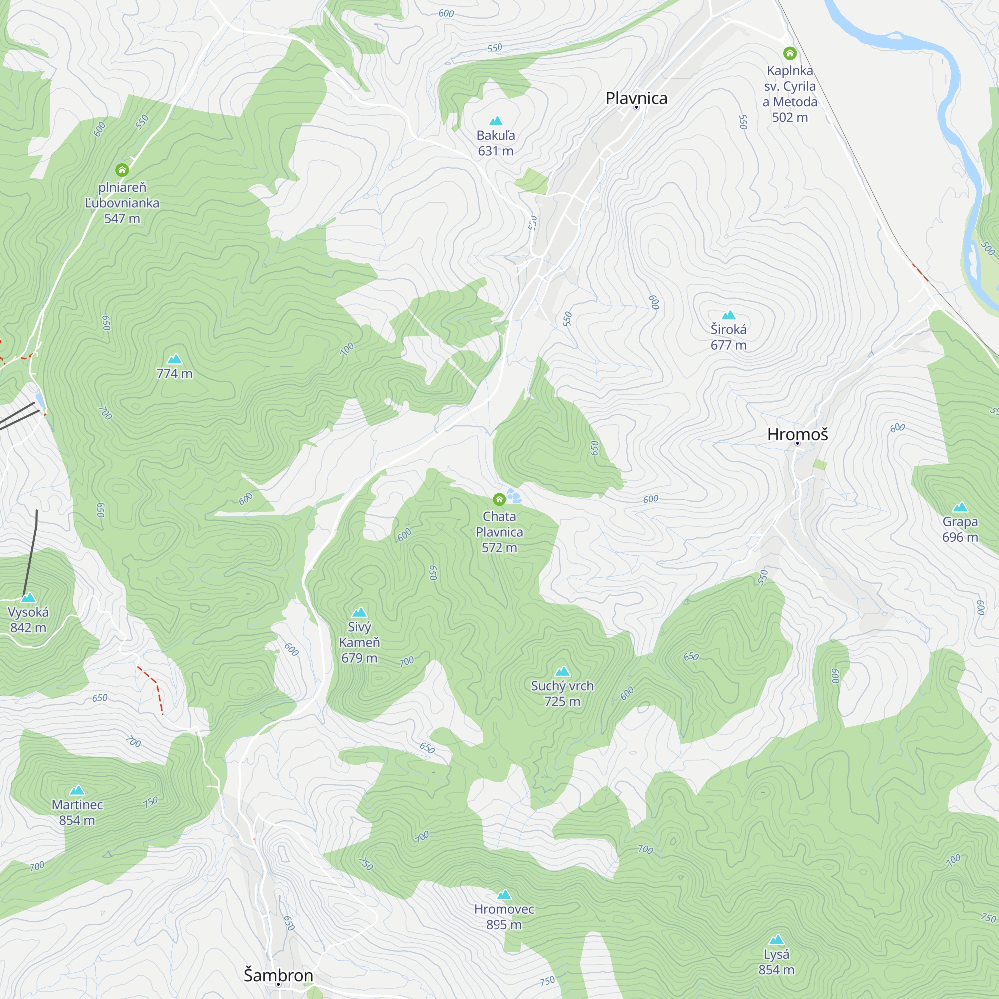 Chata Plavnica map