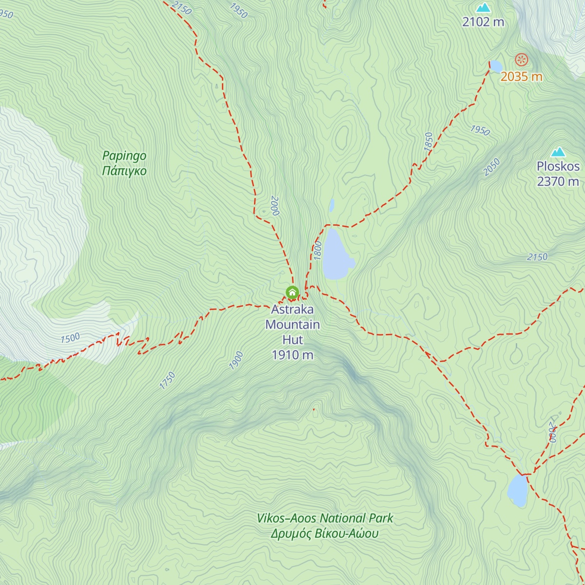 Astraka Mountain Hut map