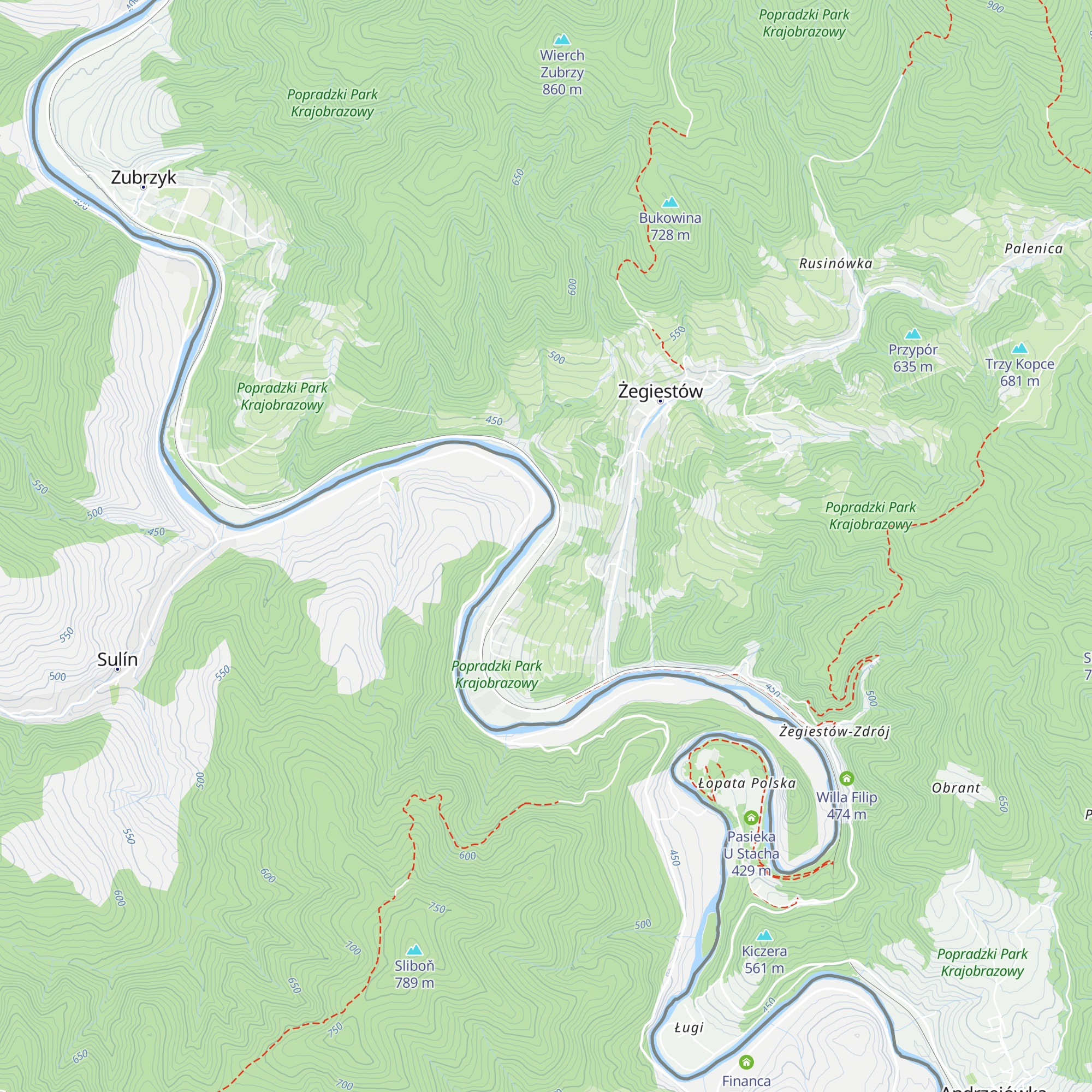 Żegiestów Żw1 map