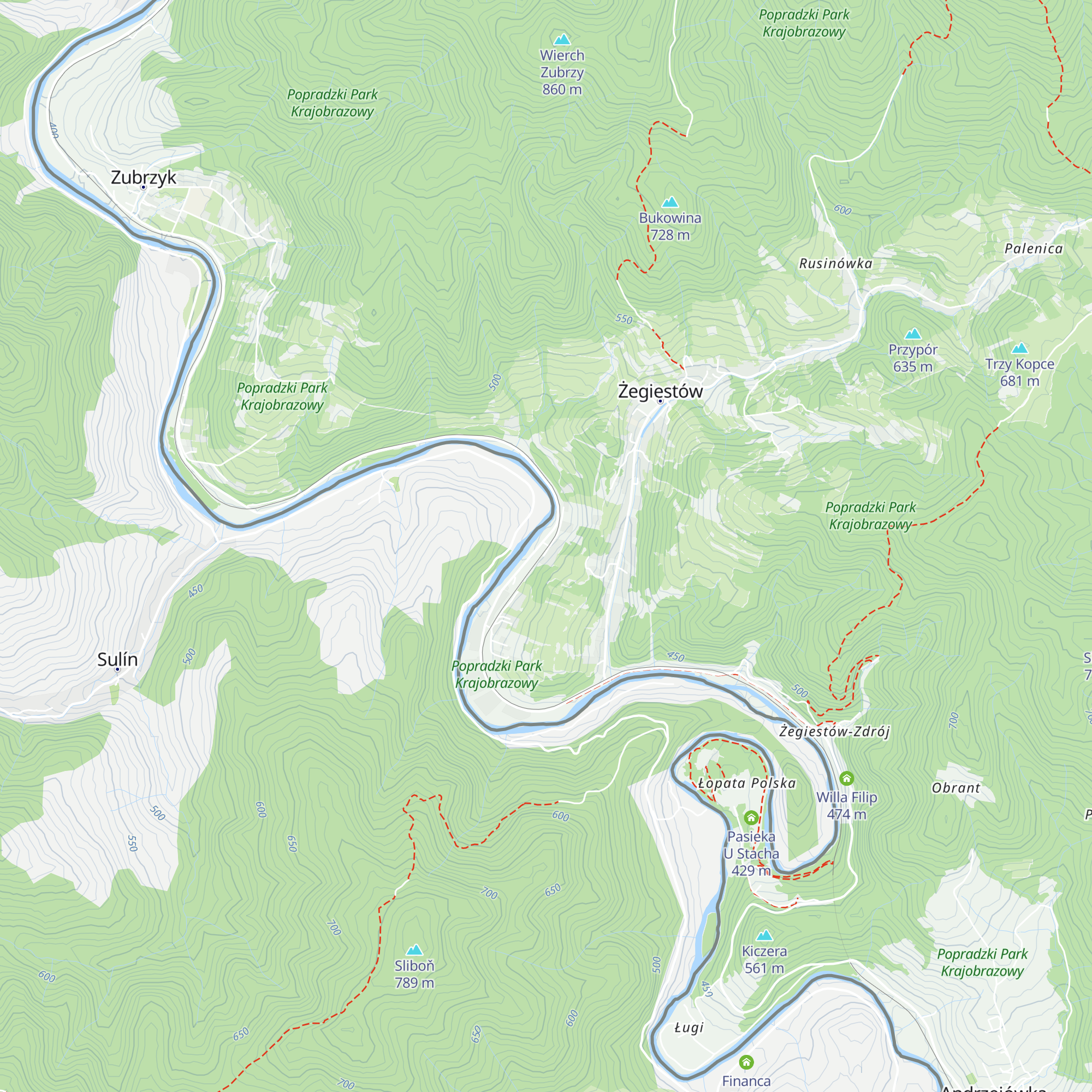 Żegiestów Żw1 map