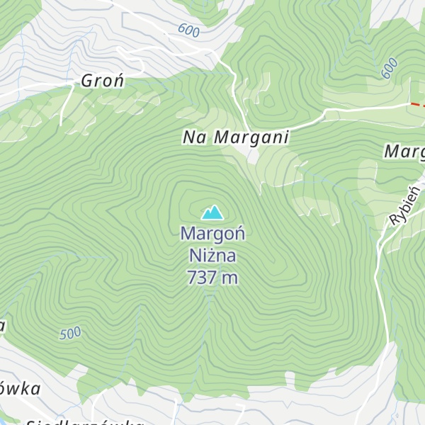 Map of Margoń Niżna