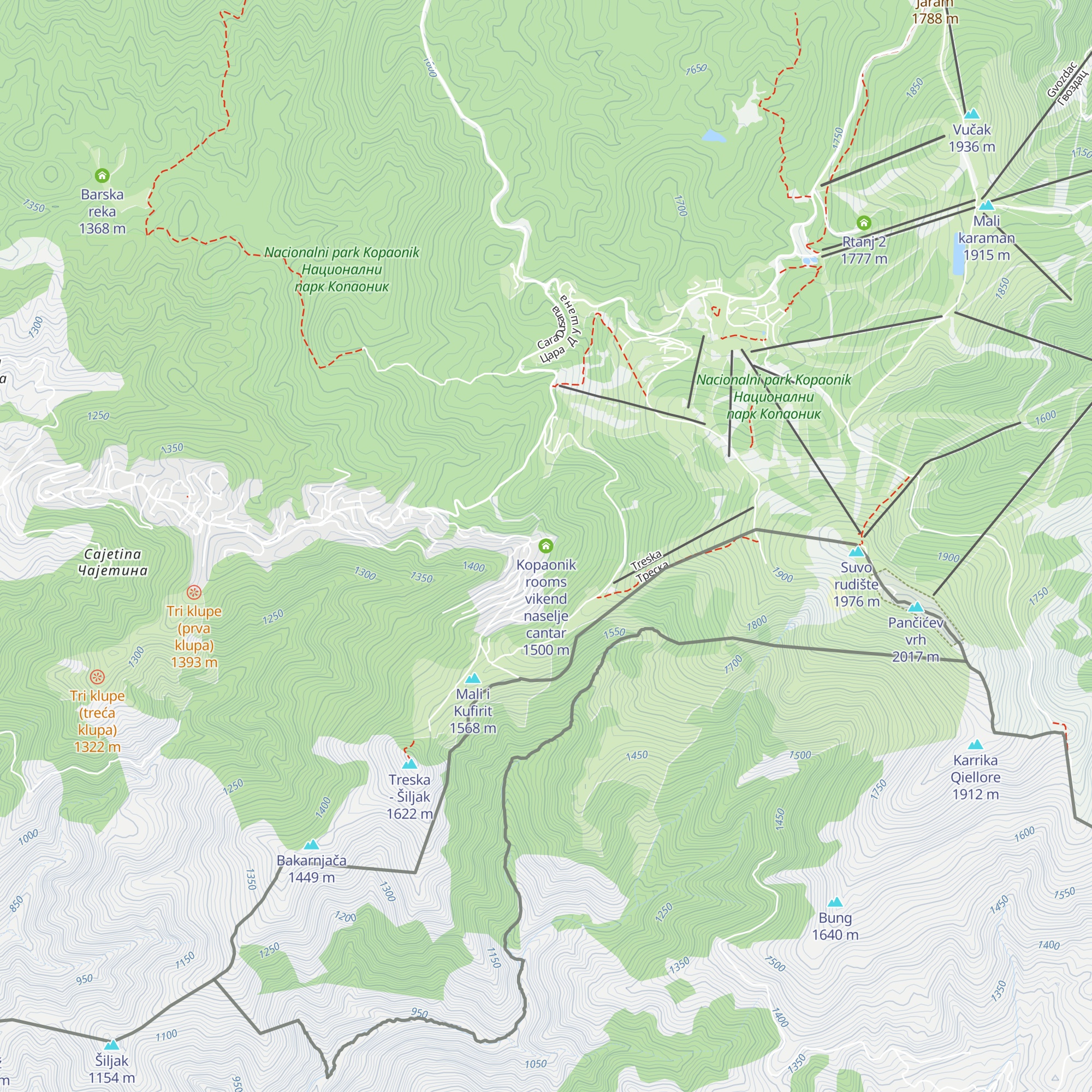 Kopaonik rooms vikend naselje cantar map