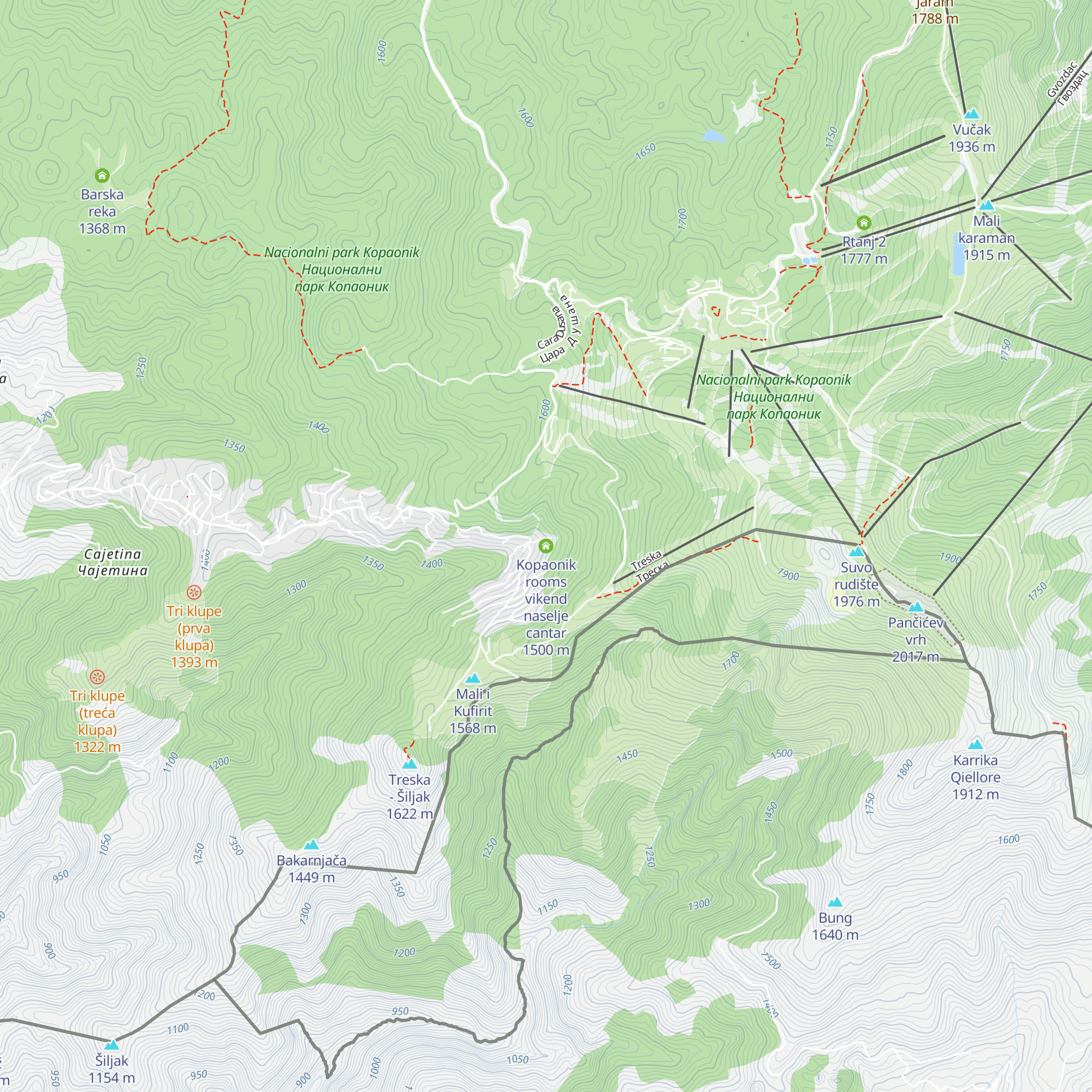 Kopaonik rooms vikend naselje cantar map