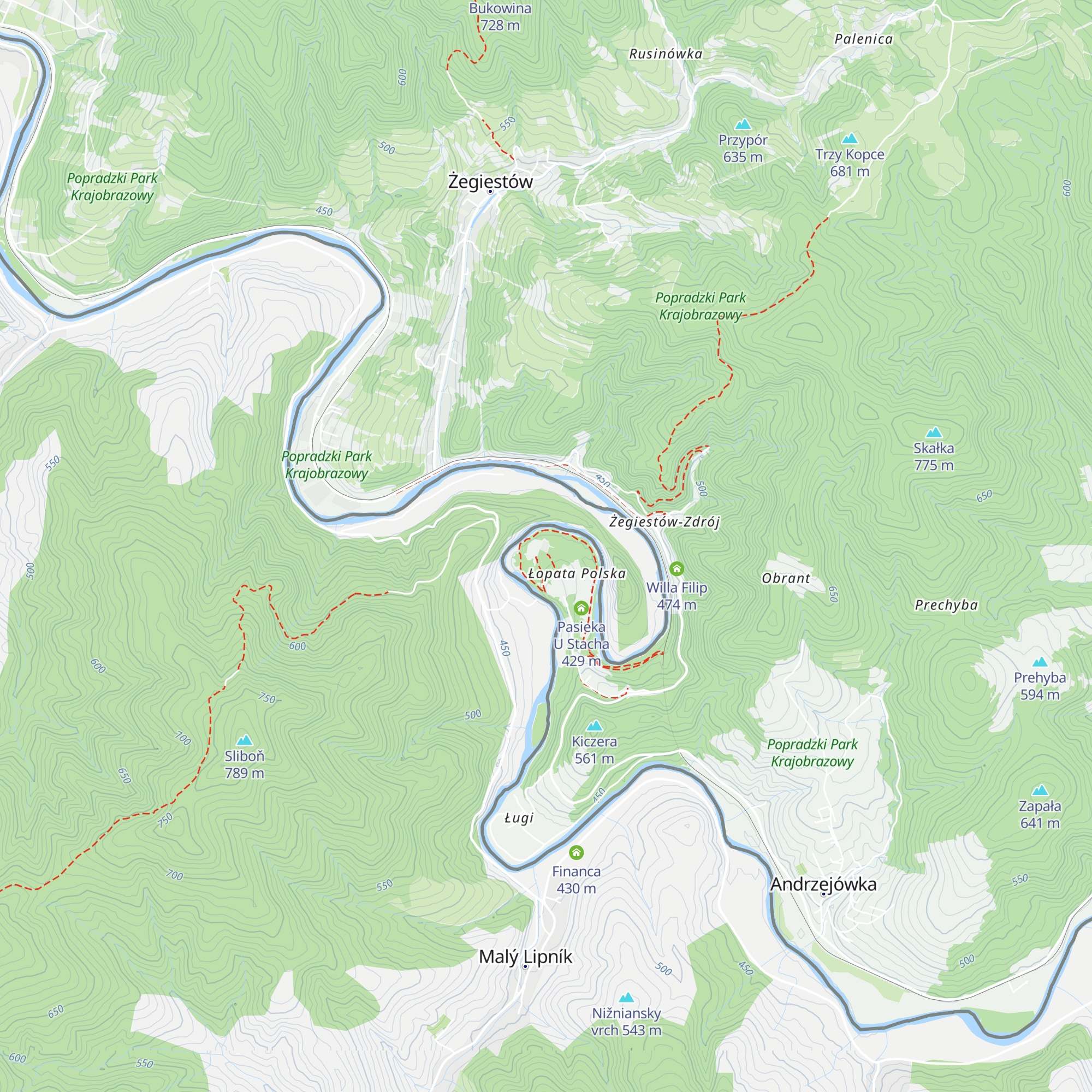 Łopata Polska 30 map