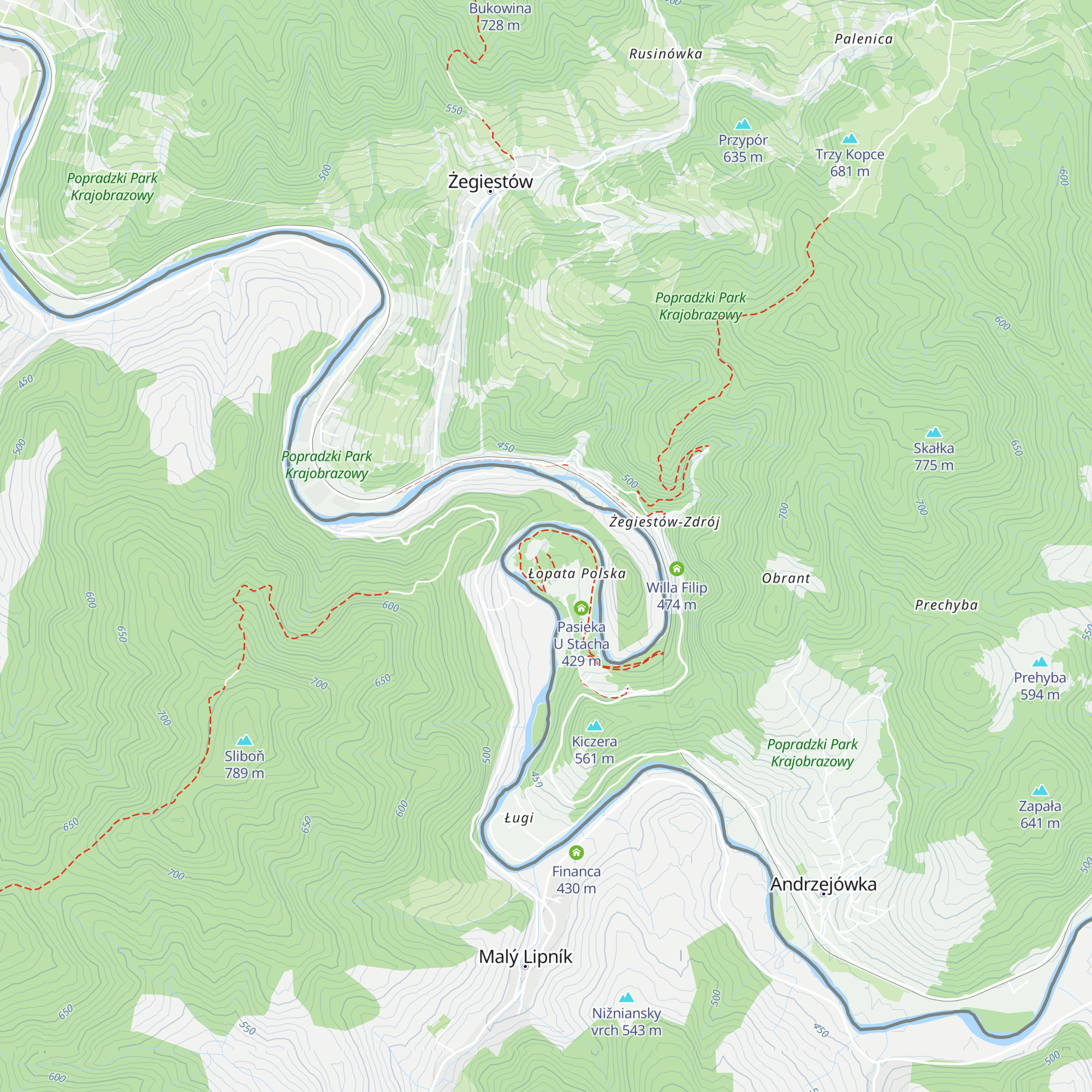 Łopata Polska 30 map