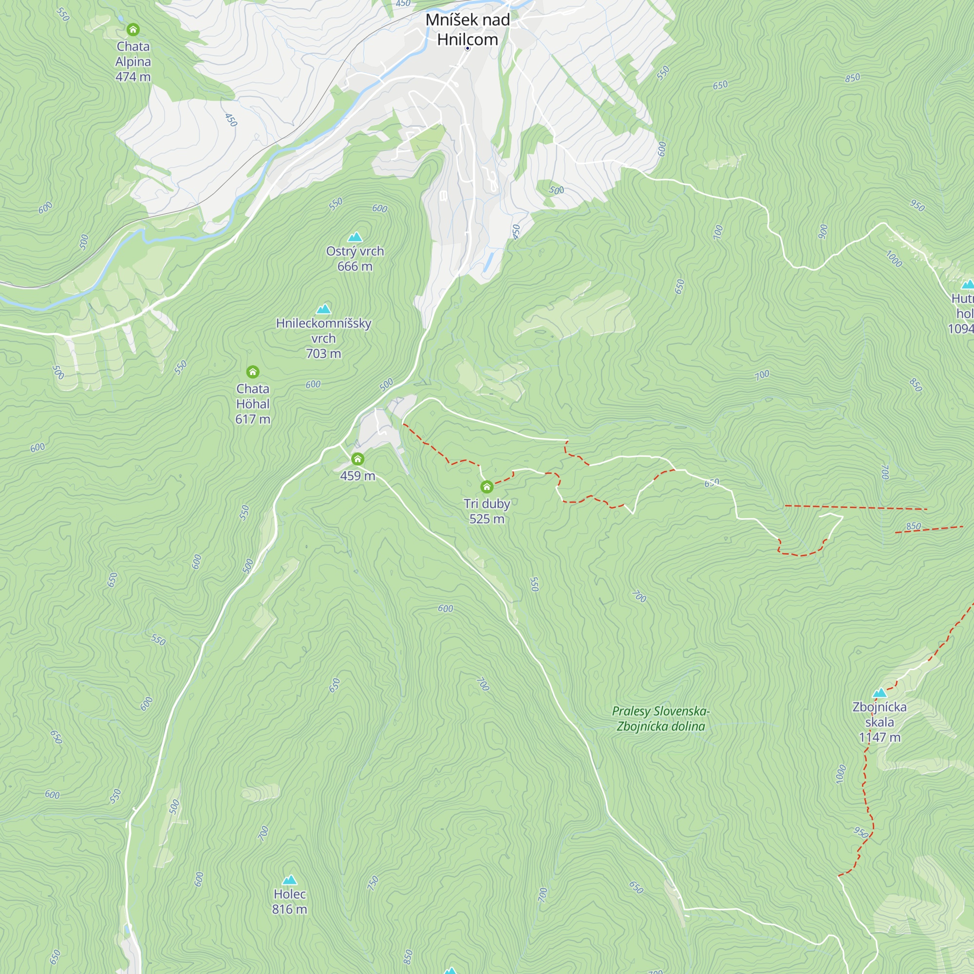 Tri duby map