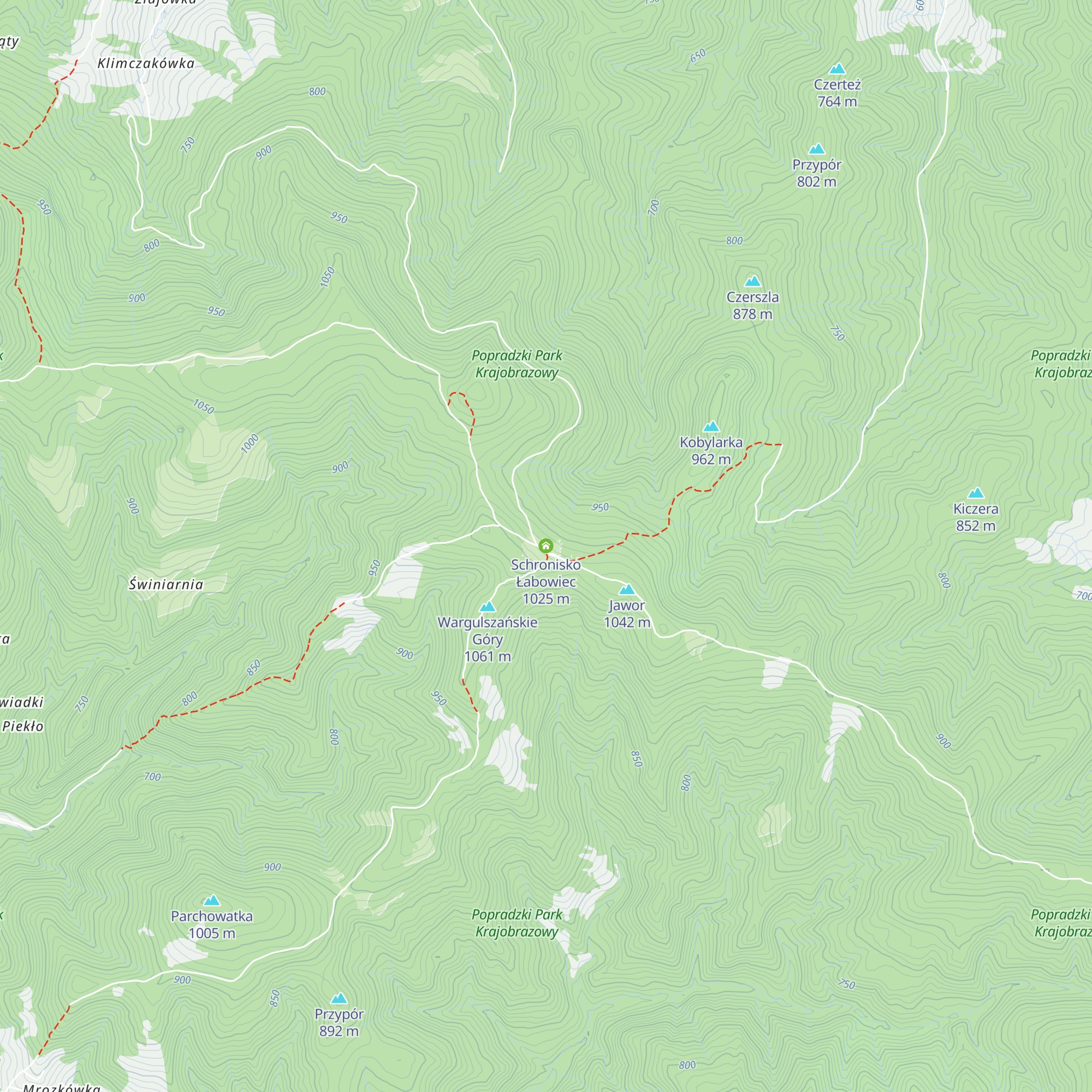 Schronisko Łabowiec map