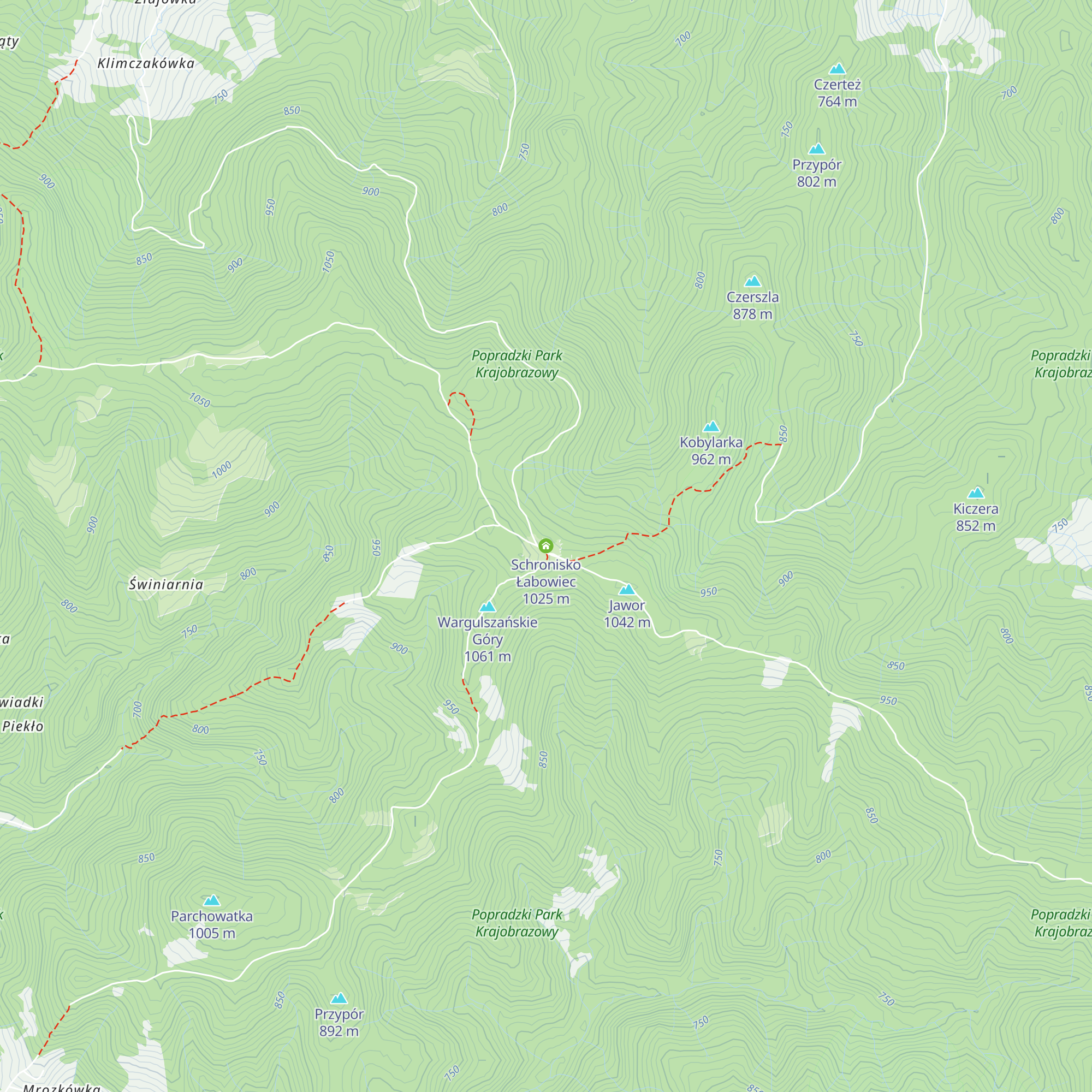 Schronisko Łabowiec map