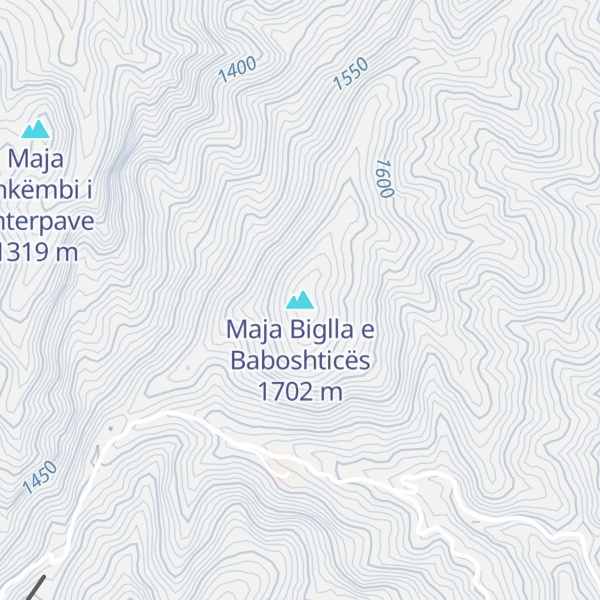 Map of Maja Biglla e Baboshticës
