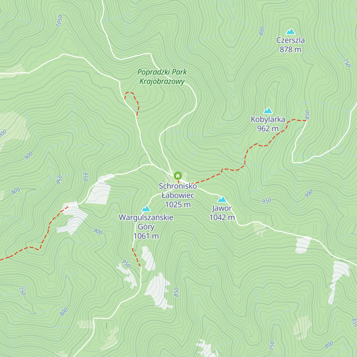Schronisko PTTK na Hali Łabowskiej map
