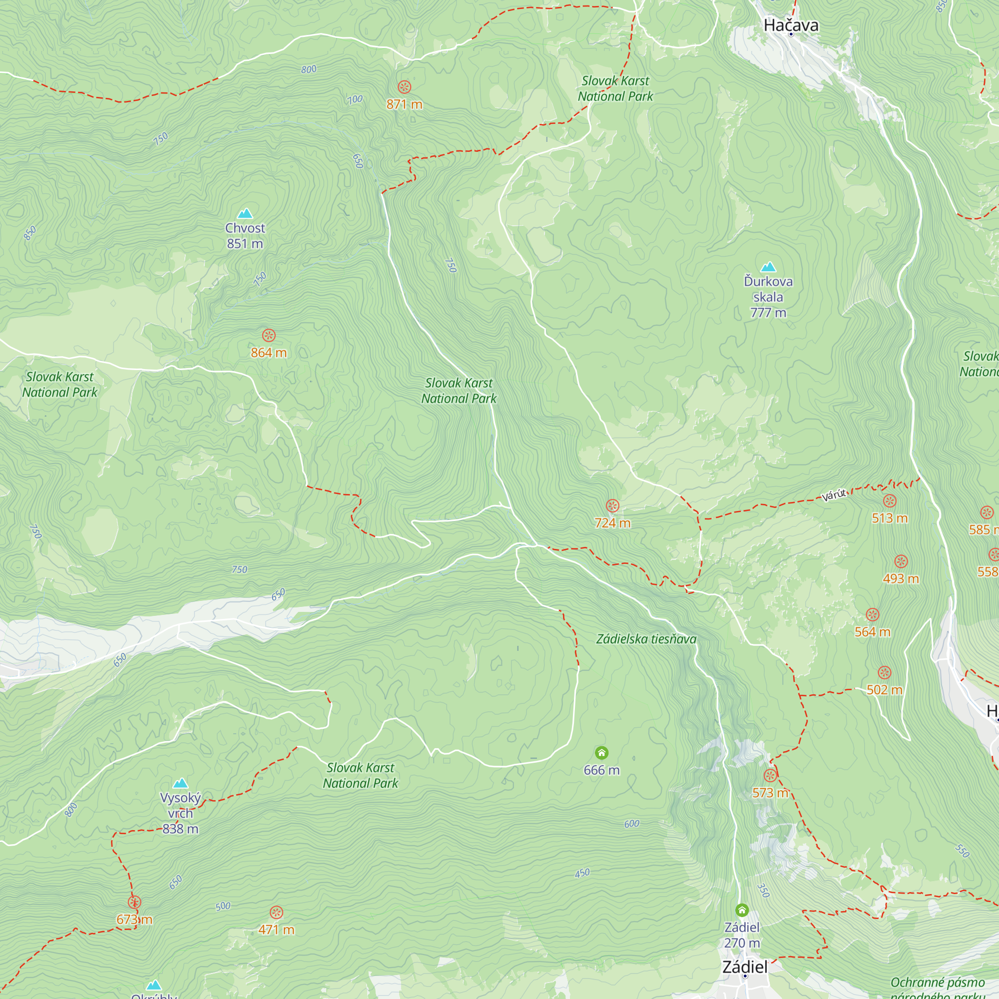 Zádielska chata map
