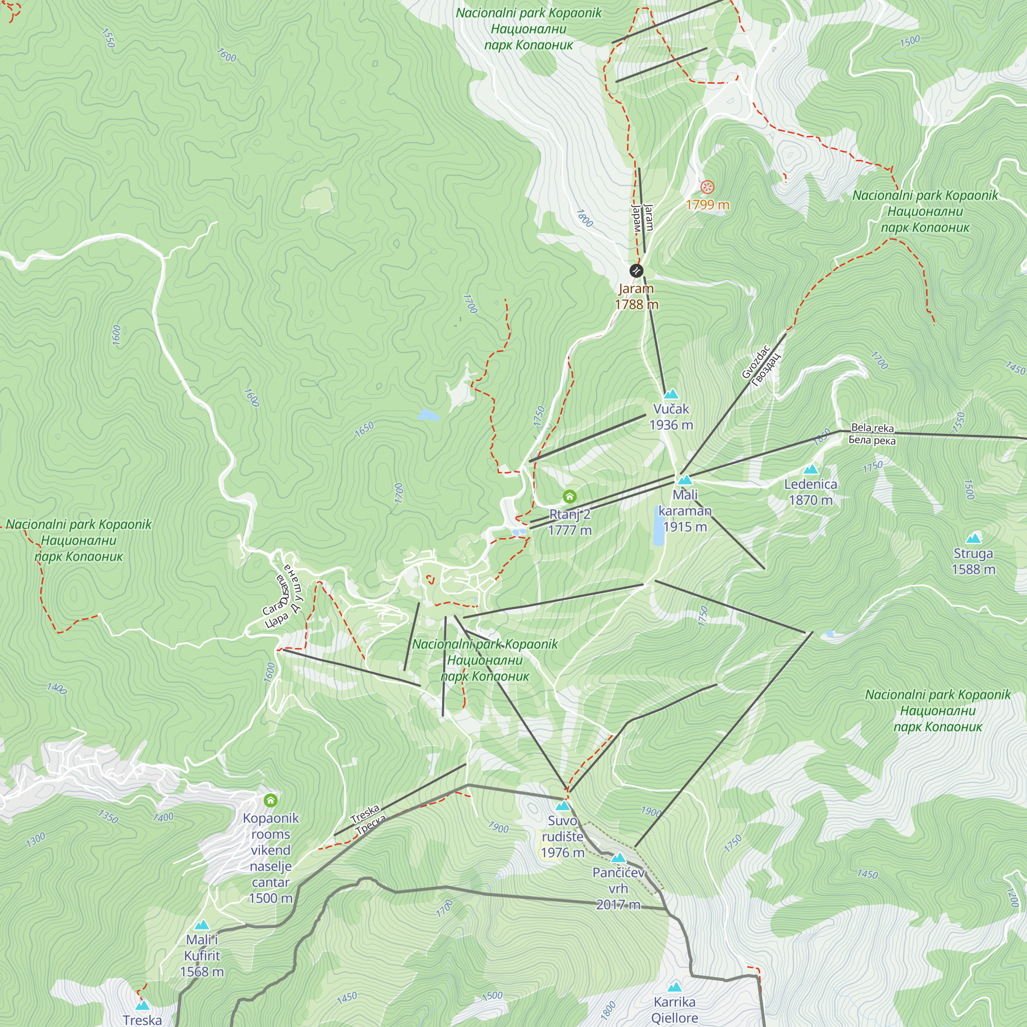 Planinarski dom „Kopaonik” map