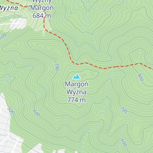 Map of Margoń Wyżna