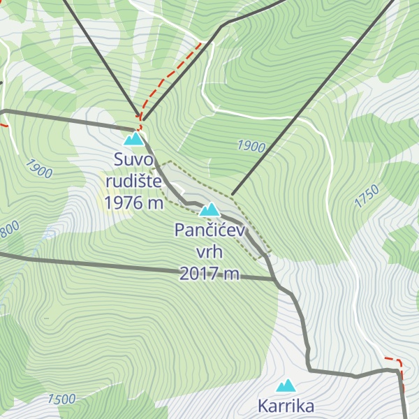 Map of Pančićev vrh