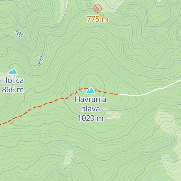 Map of Havrania hlava