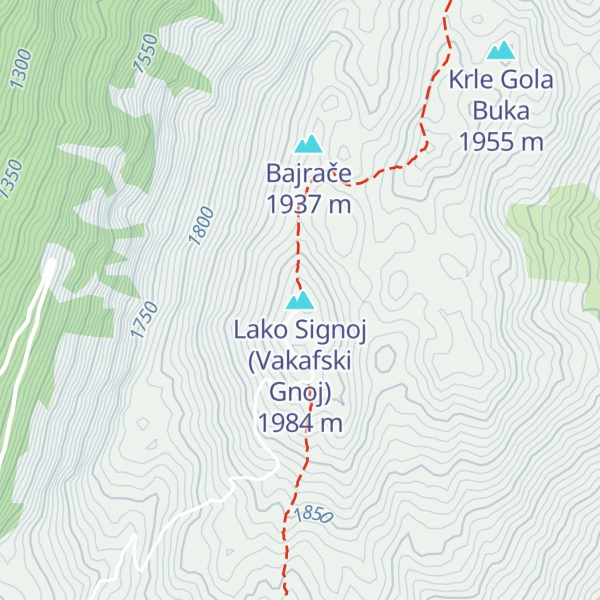 Map of Lako Signoј (Vakafski Gnoј)