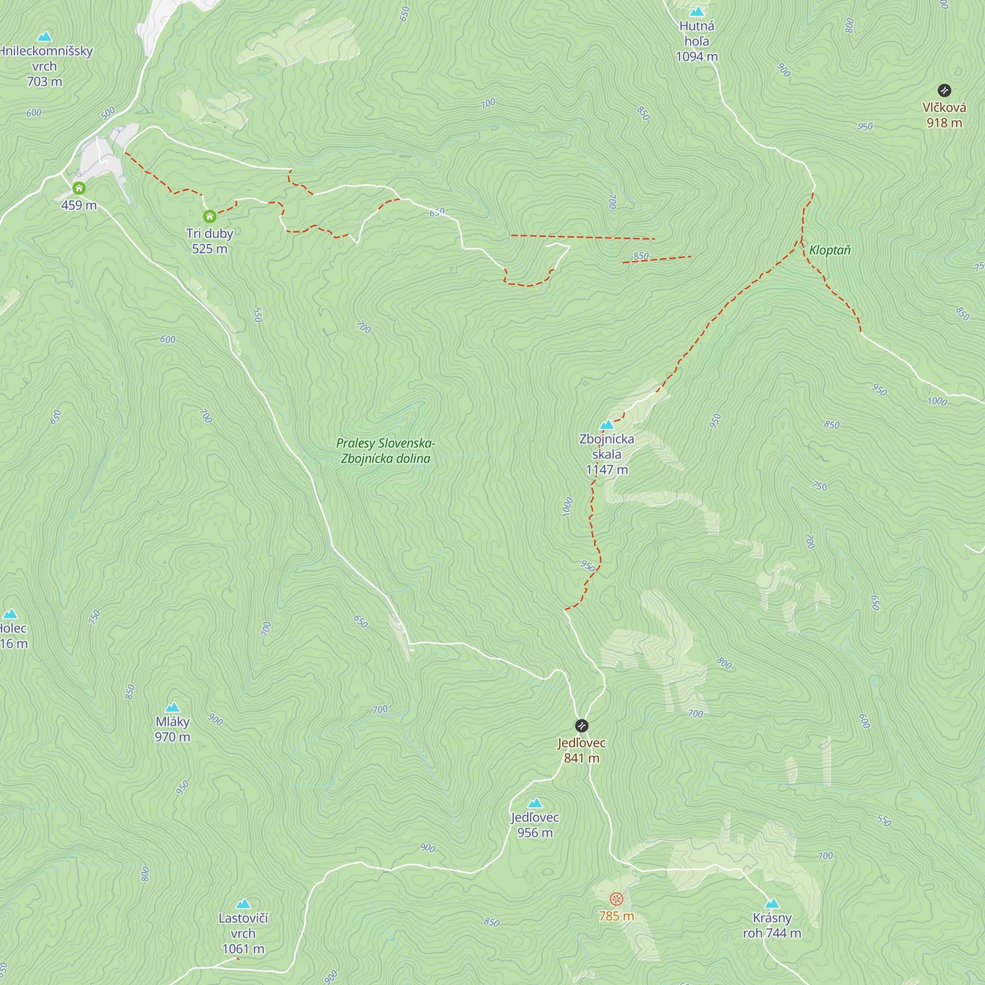 Chata Zbojnícka skala map