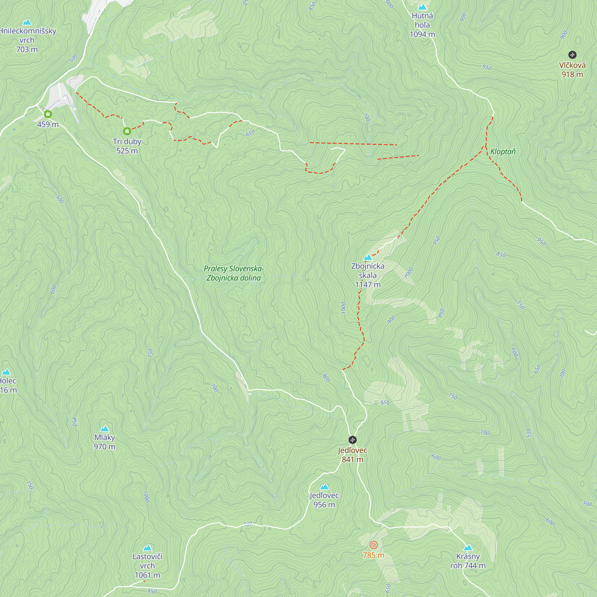 Chata Zbojnícka skala map