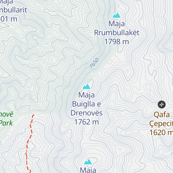 Map of Maja Buiglla e Drenovës