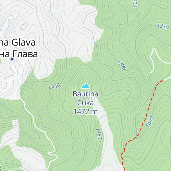 Map of Baurina Čuka