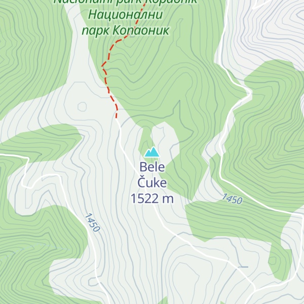 Map of Bele Čuke