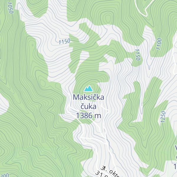 Map of Maksička čuka