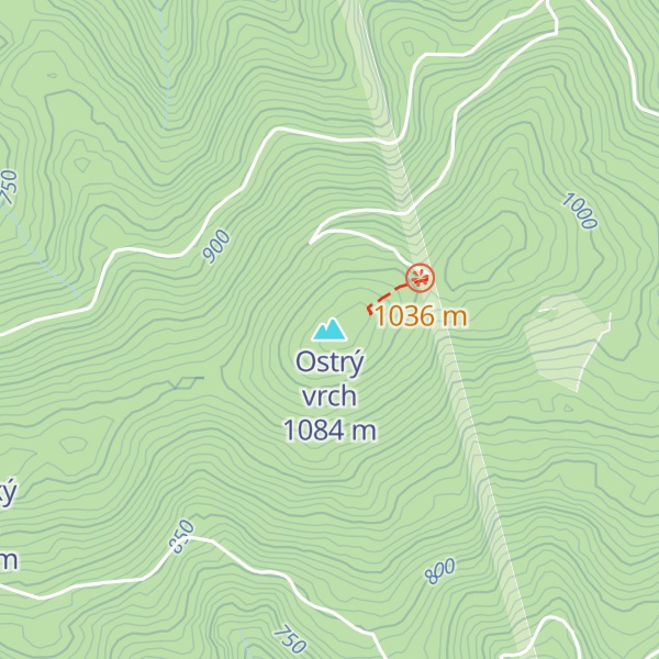 Map of Ostrý vrch