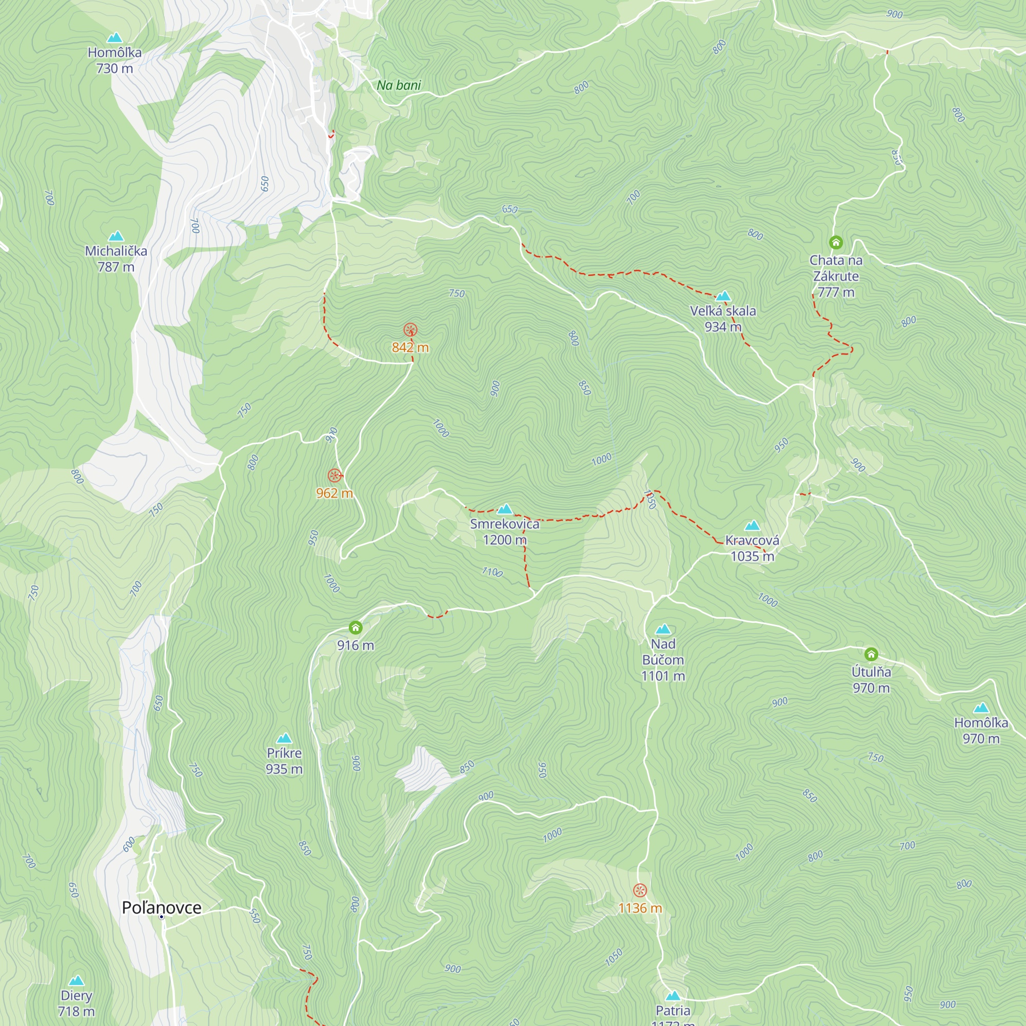 Útulňa Vresovianka map
