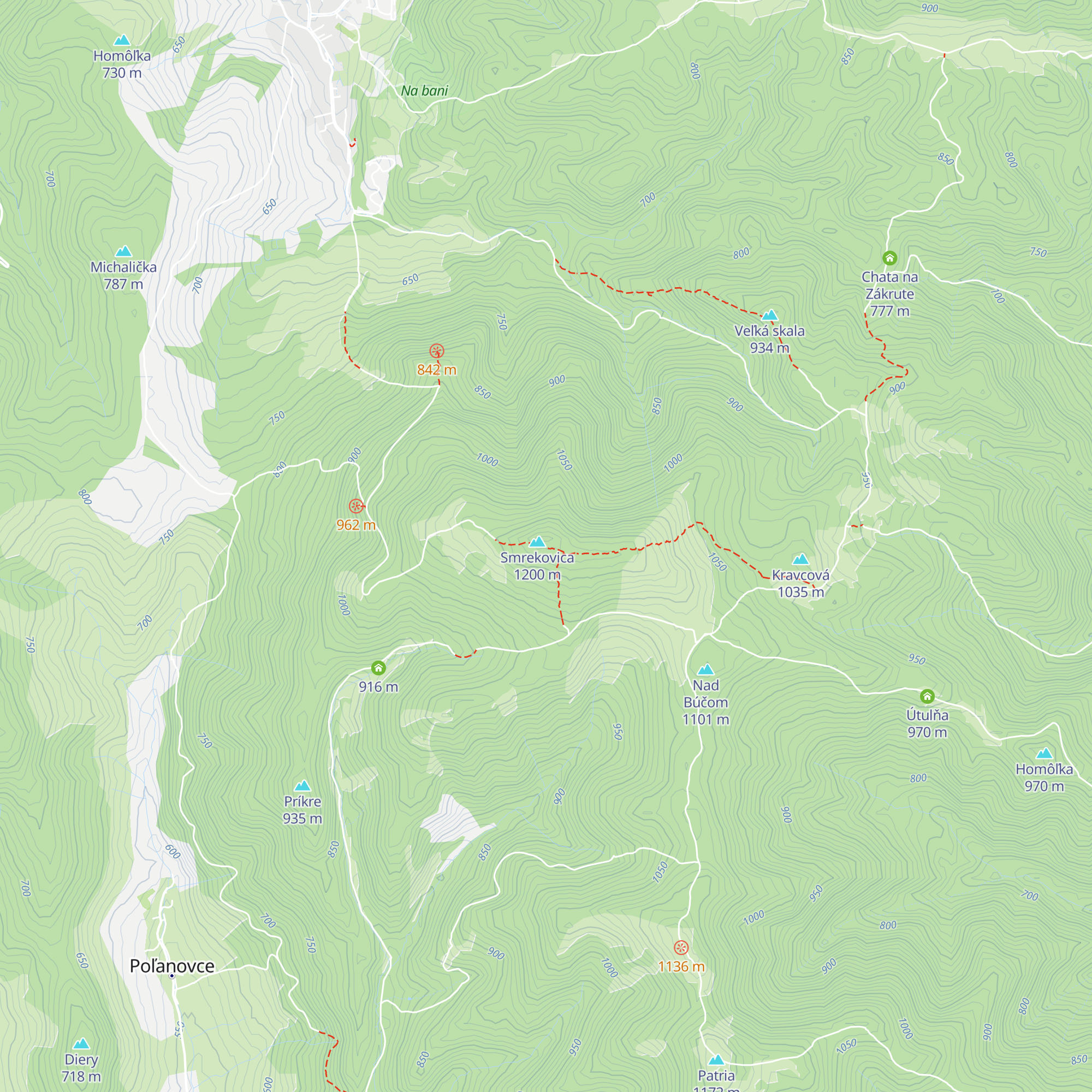 Útulňa Vresovianka map