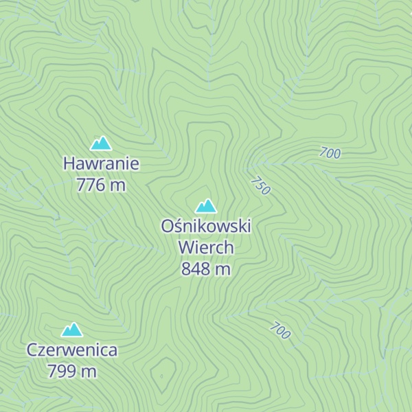 Map of Ośnikowski Wierch