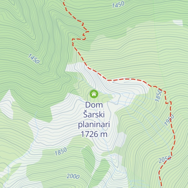 Map of Dom Šarski planinari