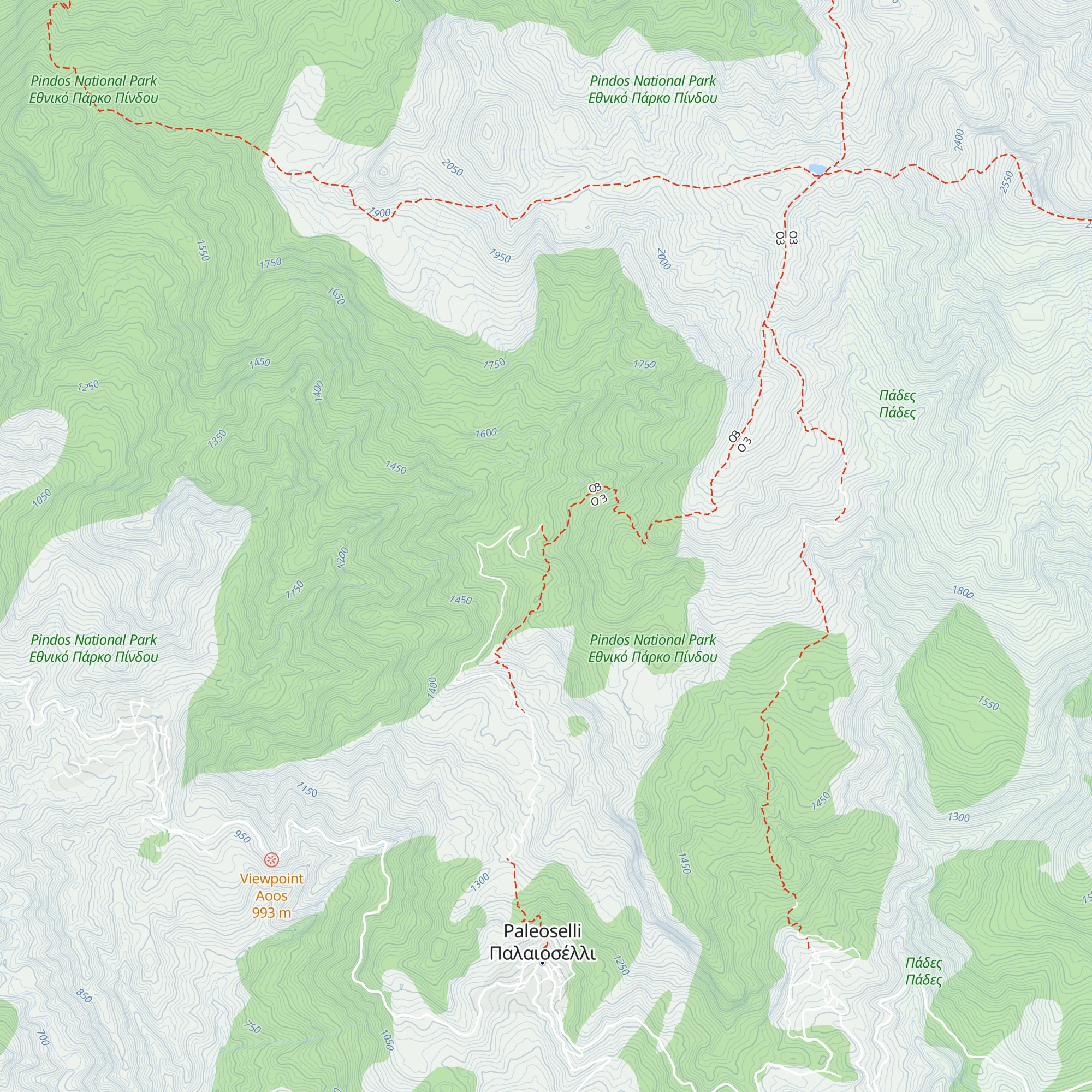 Smolikas Wilderness hut un-serviced map
